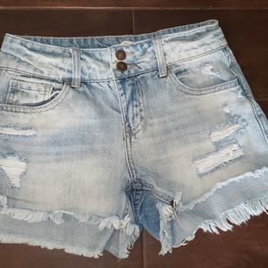 Sky And Sparrow Distressed Jean Shorts